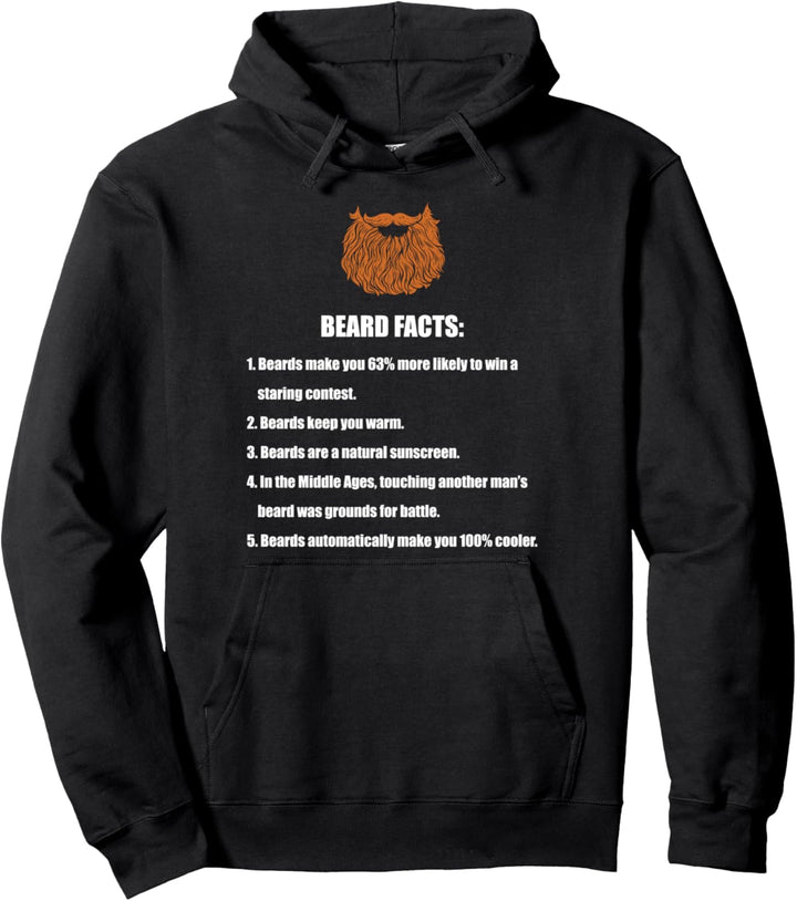 Red Beard Facts List Pullover Hoodie