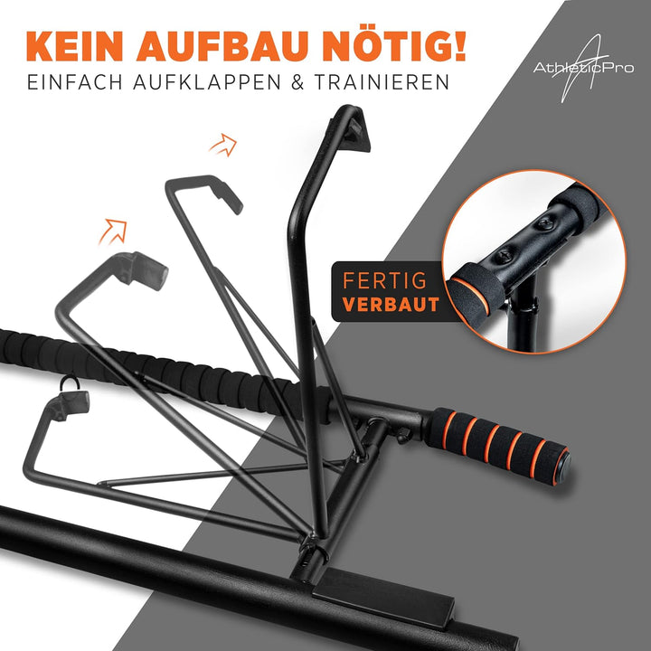 AthleticPro - Das Original - Klimmzugstange Türrahmen - Stark belastbare Pull up bar [bis 200 KG]- T
