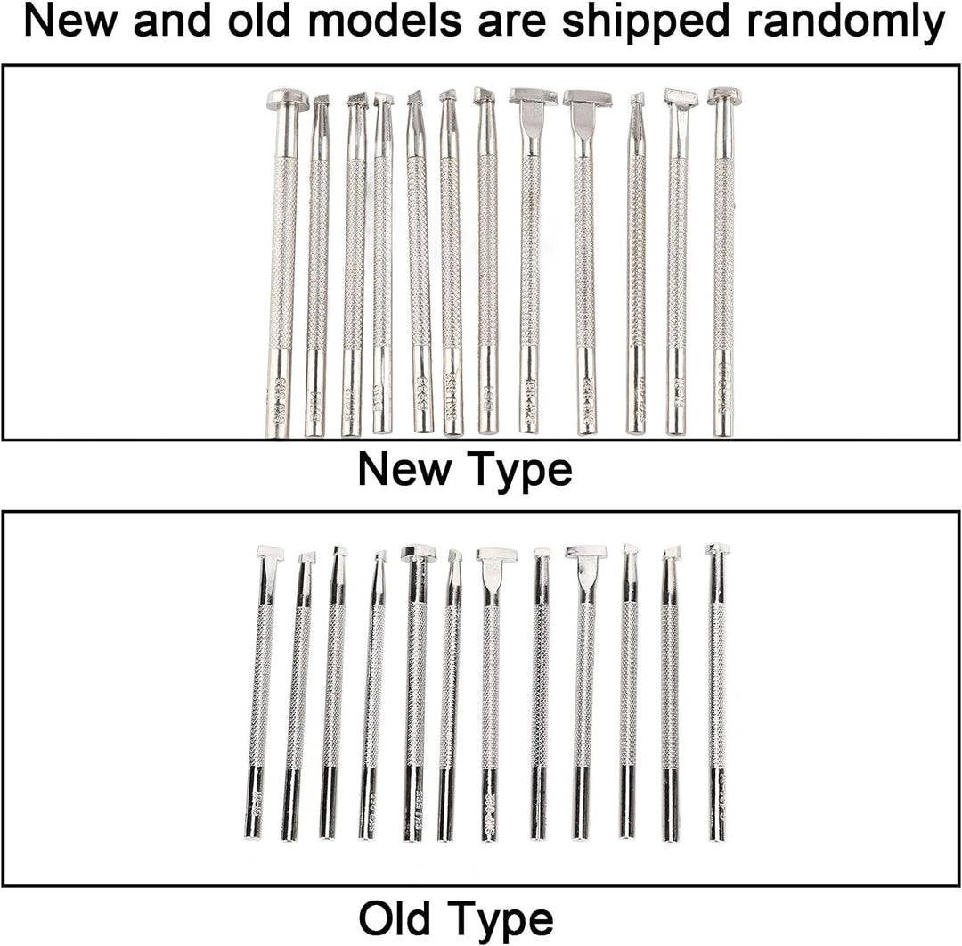 HEEPDD 12 STÜCKE Leder Stempel Werkzeug, Leder Gravur und Prägewerkzeuge Verschiedene Form Stempel P