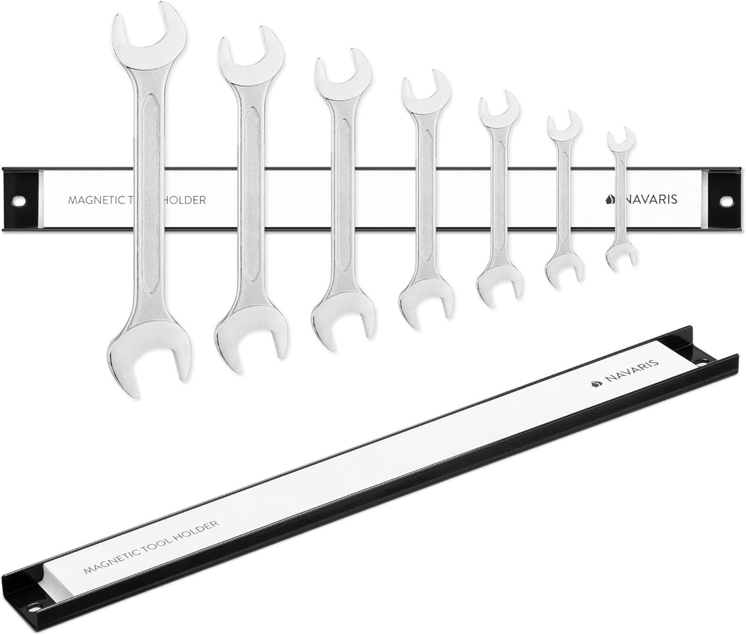 Navaris 2x Werkzeug Magnetleiste 45,7cm lang - Werkzeughalter Magnetband Wand Leiste Magnethalter -