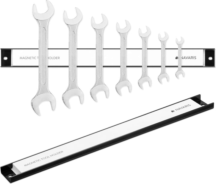 Navaris 2x Werkzeug Magnetleiste 45,7cm lang - Werkzeughalter Magnetband Wand Leiste Magnethalter -