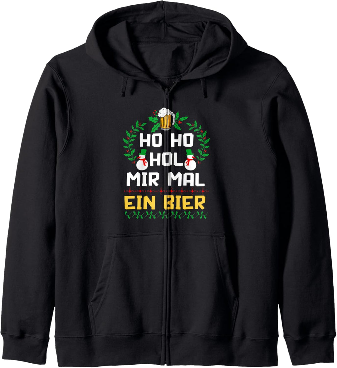 Ho Ho Hol mir mal ein Bier - Ugly Christmas Weihnachten Bier Kapuzenjacke