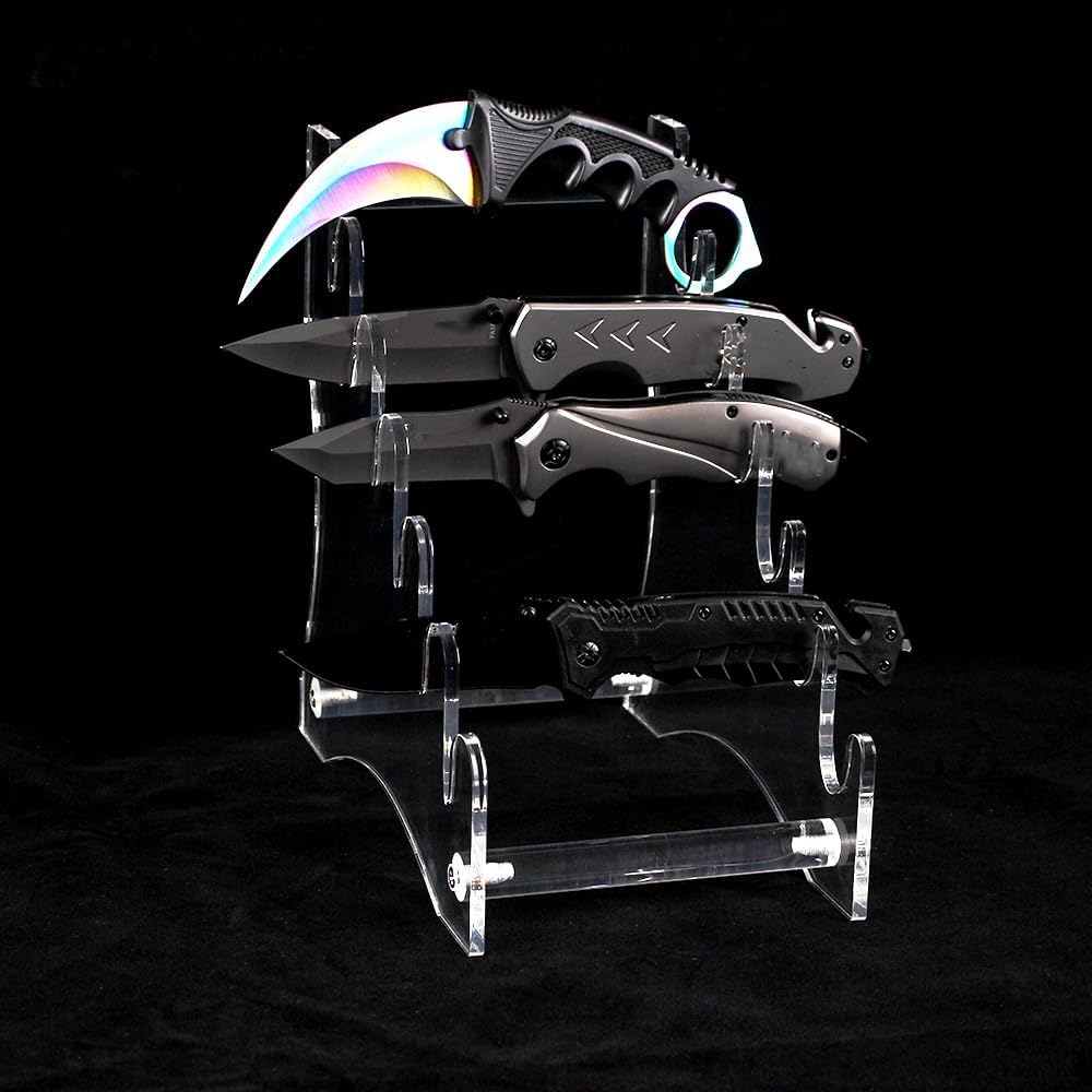 WANLIAN Messerständer Messer Display Ständer Messer Aufbewahrung Ständer 6 Etagen Acryl Messer Displ