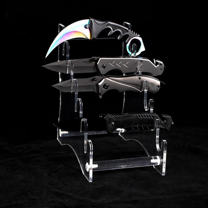 WANLIAN Messerständer Messer Display Ständer Messer Aufbewahrung Ständer 6 Etagen Acryl Messer Displ