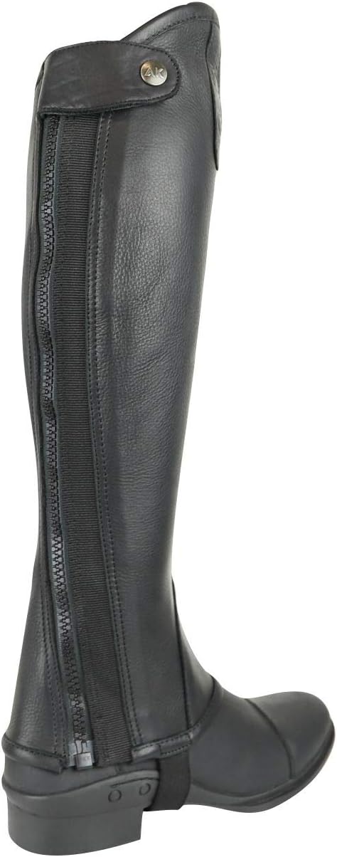 AK Reitchaps mit gebogenem Reissverschluss, Vollnarbenleder Schwarz 3X-Large, Schwarz 3X-Large