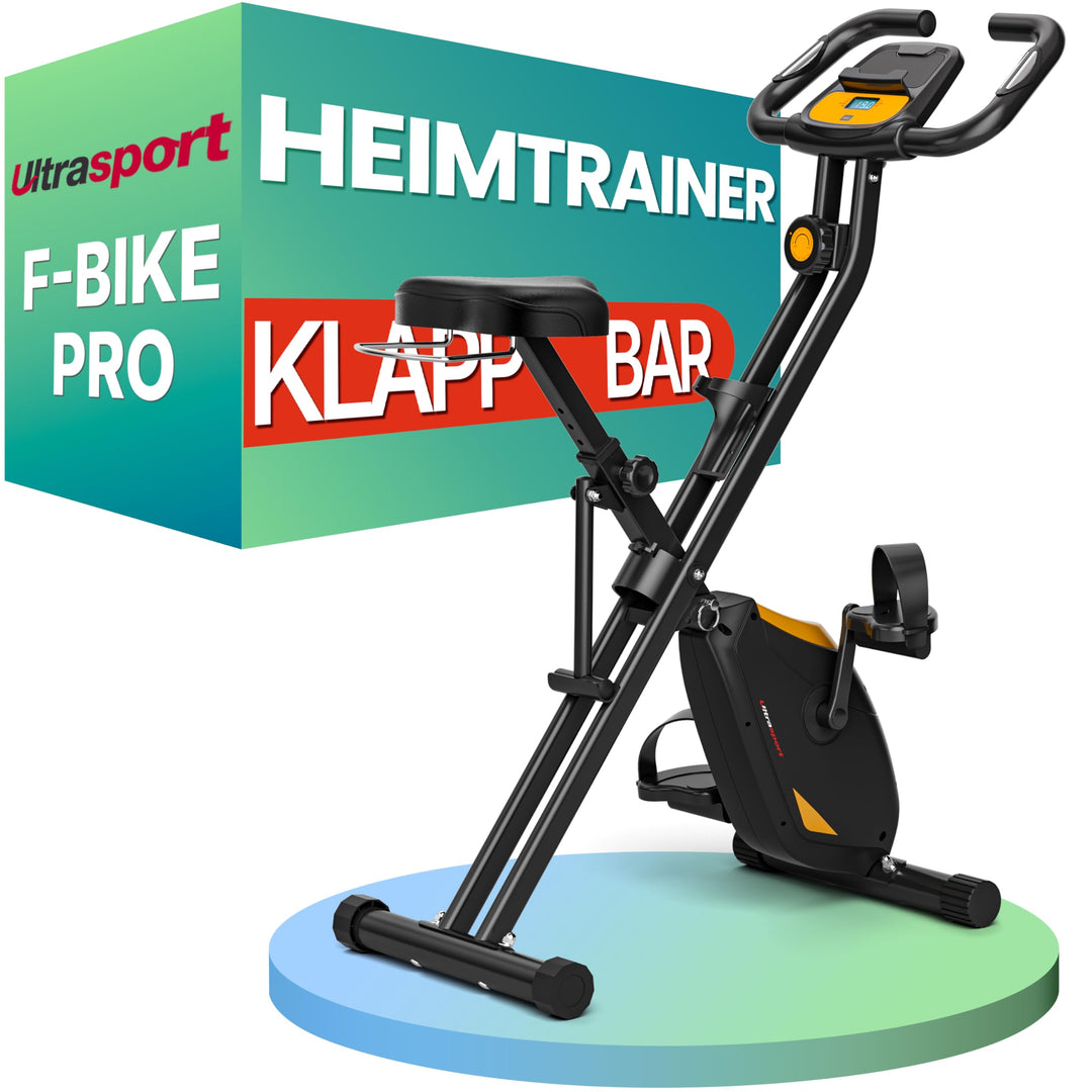 Ultrasport F-Bike Pro Heimtrainer Fahrrad Klappbar I Hometrainer Fahrrad Klappbar bis 150 KG mit Kom