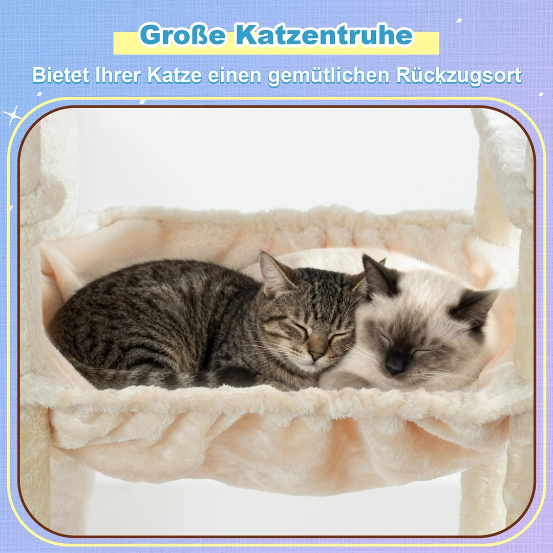 Hey-brother Kratzbaum, 182 cm hoch Katzenbaum für Grosskatze, mehrstöckiger Katzenkratzbaum mit 2 Gr