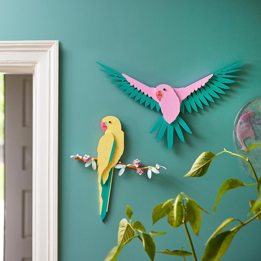 LEGO Art Die Fauna Kollektion – Aras, Wandbild mit Tiermotiv fürs Wohnzimmer oder Büro, Baubare Wand