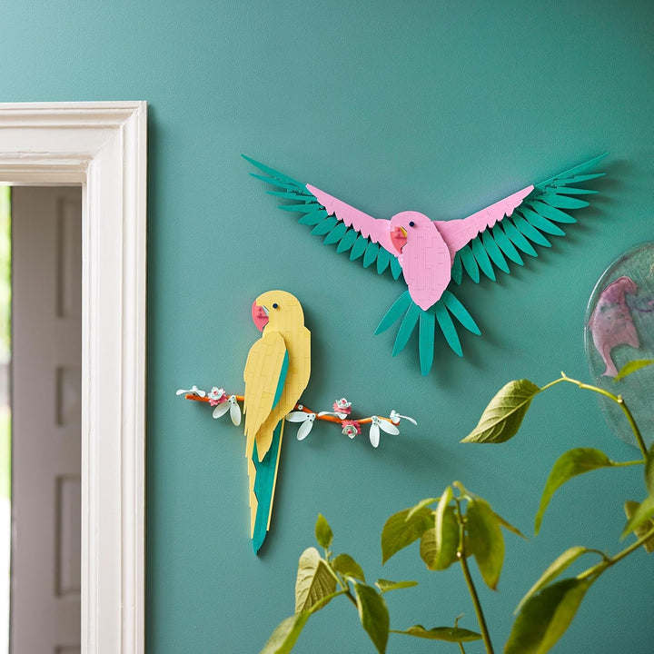 LEGO Art Die Fauna Kollektion – Aras, Wandbild mit Tiermotiv fürs Wohnzimmer oder Büro, Baubare Wand
