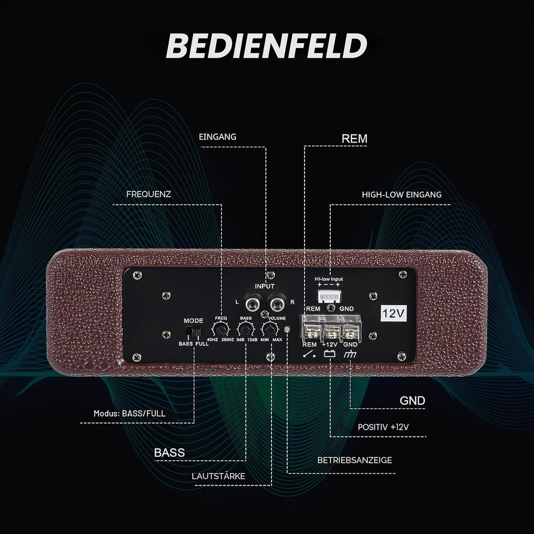 MccoMMon 600W Subwoofer Box Typ Aktiv,Kompakt-Lautsprecher,Auto-Sitz unter Sitz Hi-Fi Gehäuse,Reflex