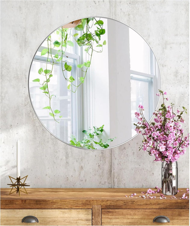 JMITHA Runder Spiegel Rund Spiegel 40cm Runder Wandspiegel Spiegel Rund Dekorative Wandspiegel Rund