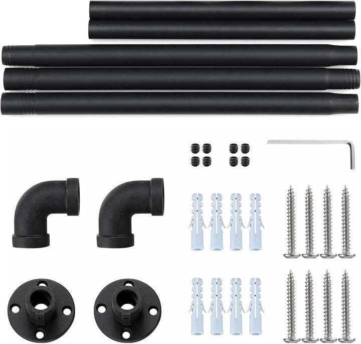 Kleiderstange für Wand, 120cm Garderobenstange im Industrie-Design Industrierohr Kleiderstange, bis