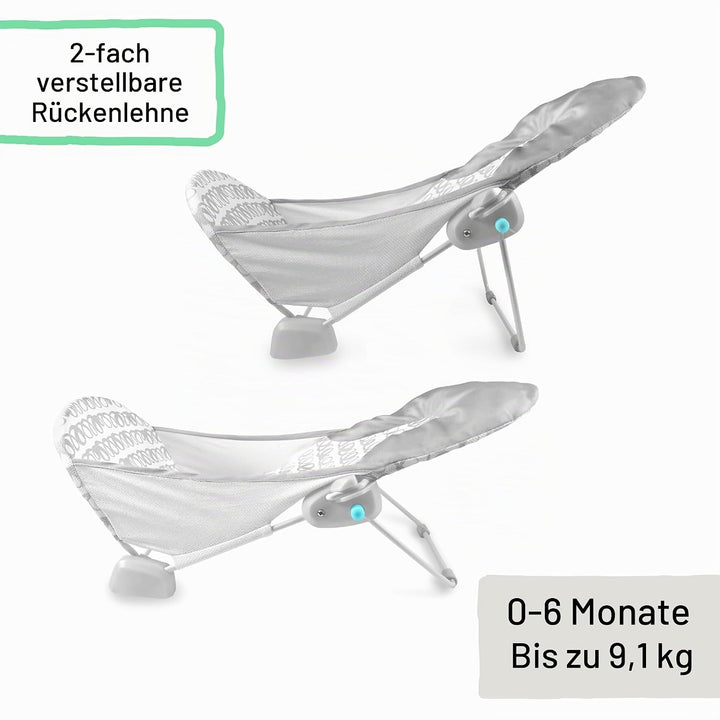 Ingenuity, Faltbarer Baby-Badewannensitz mit 2 Positionen, verstellbare Unterstützung für Waschbecke
