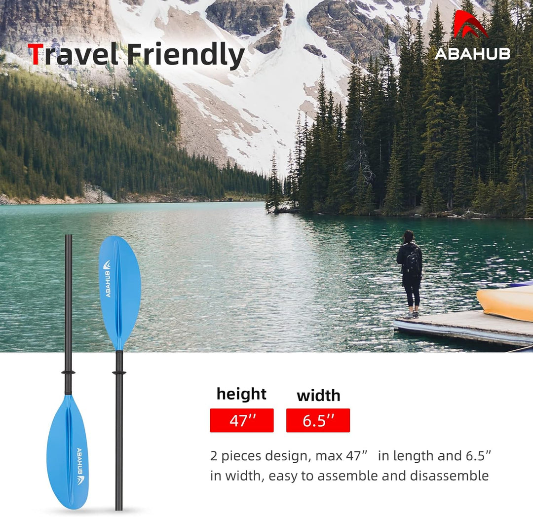Abahub Carbon Kajak Paddel 230cm mit Paddelleine für Kajakfahren Ruderboot Kanusport, Carbonschaft K
