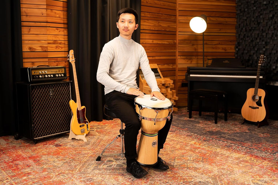 Meinl Percussion DJW3NT Wood Djembe, Floatune Series 30,48 cm (12 Zoll) Durchmesser, natural