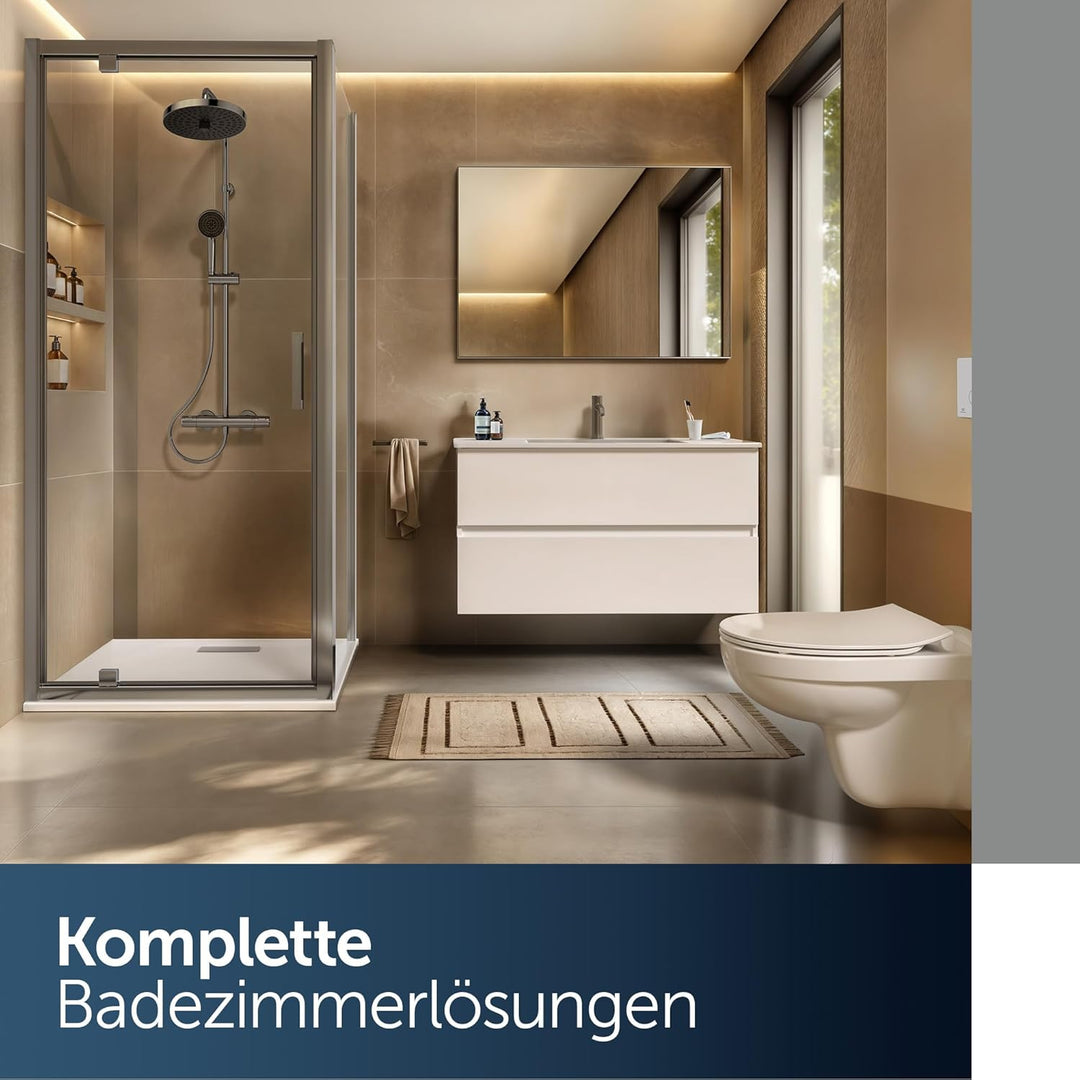 Ideal Standard Tirso WC-Sitz, Universelle ovale Form, Toilettensitz mit Absenkautomatik und Quick-Re