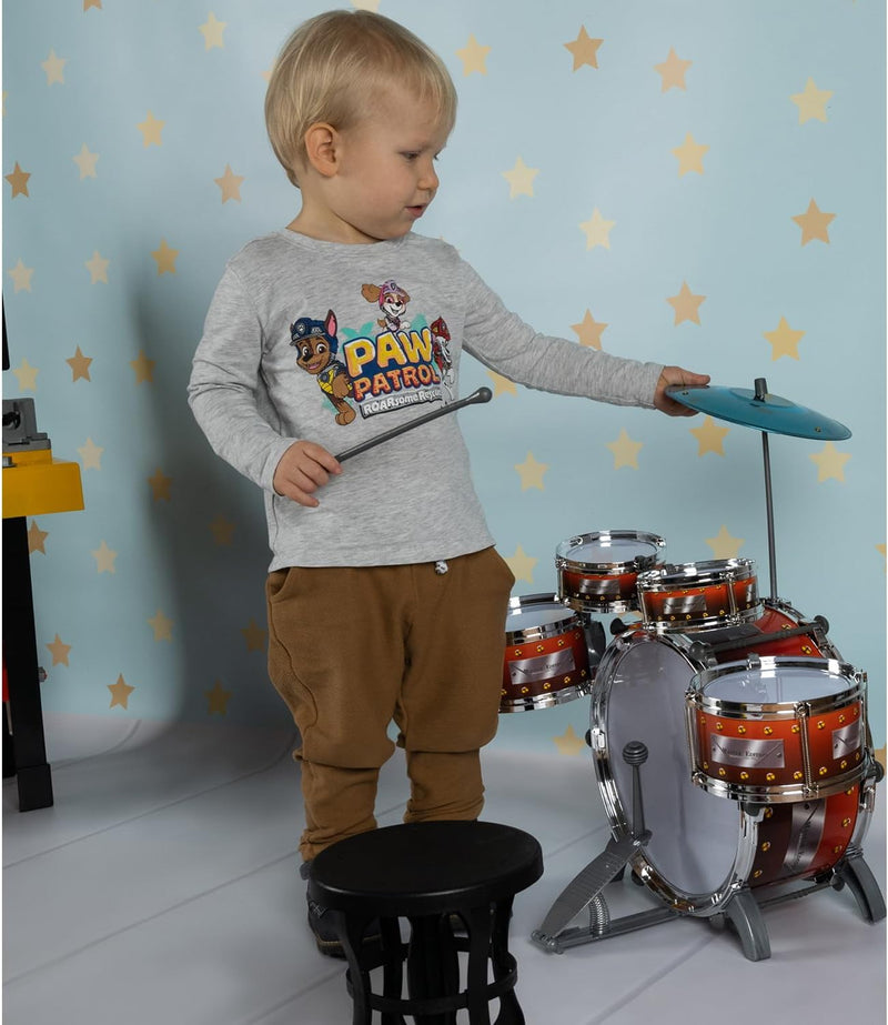 Schlagzeug für Kinder XL Bass 4 Trommeln Becken Hocker Drumsticks Drum-Set 22464