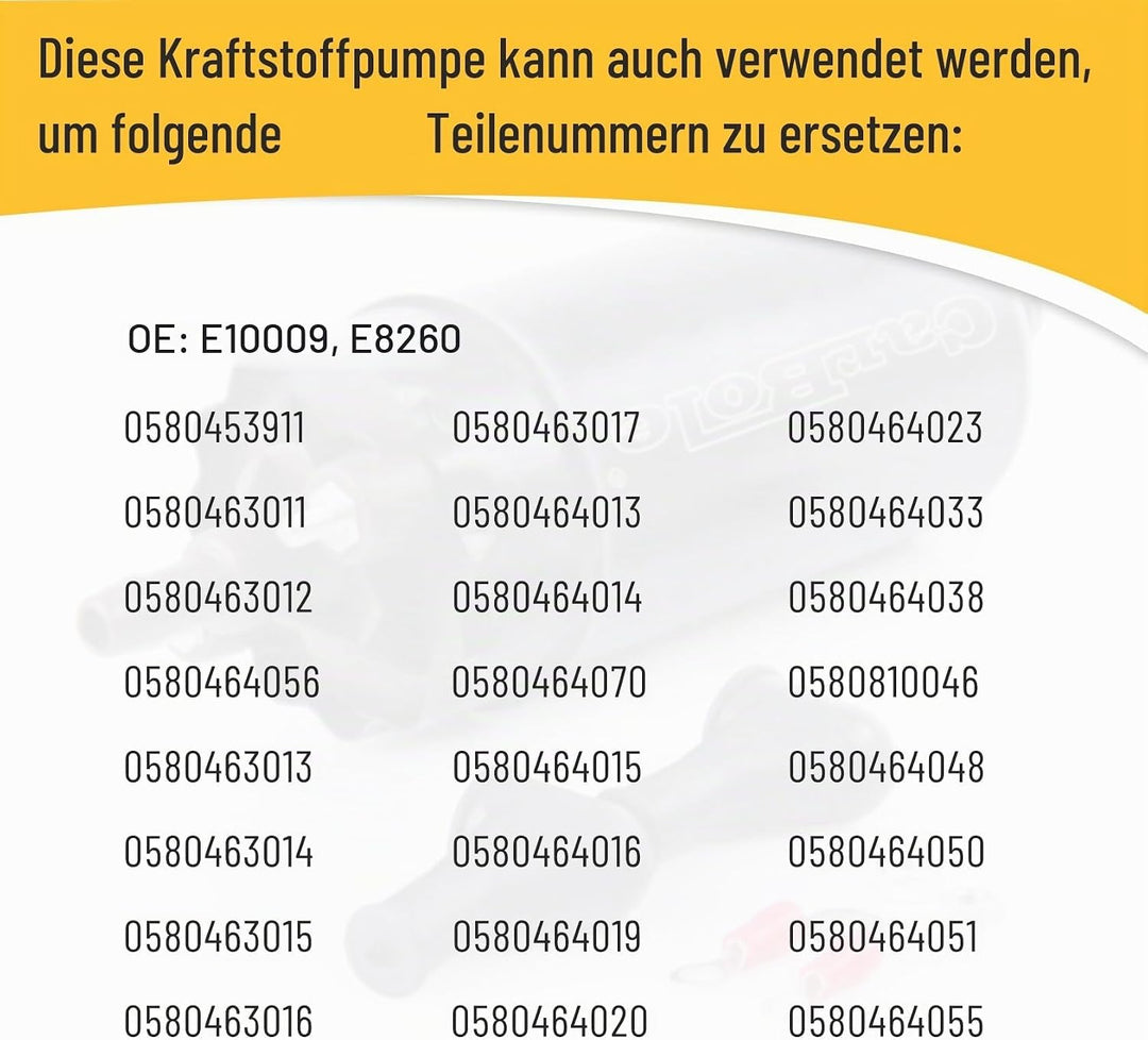 CarBole Elektrische Inline-Kraftstoffpumpe 12V,Dieselpumpe 250 bhp,Universal Externe Inline-Kraftsto
