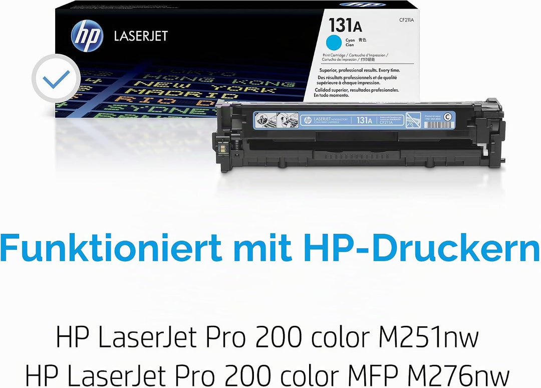 HP 131A (CF211A) Blau Original Toner für HP LaserJet Pro 200 Color M251n, MFP M276,cyan cyan Standar