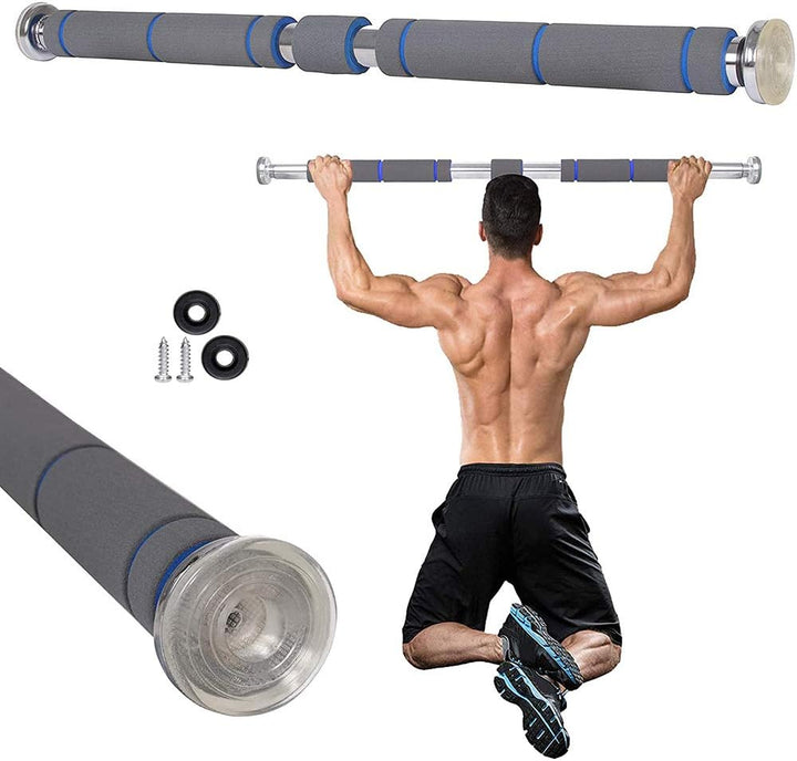 Klimmzugstange für Tür, Fitnessstange, Wandbefestigung, Länge verstellbar von 80 bis 115 cm, Klimmzu