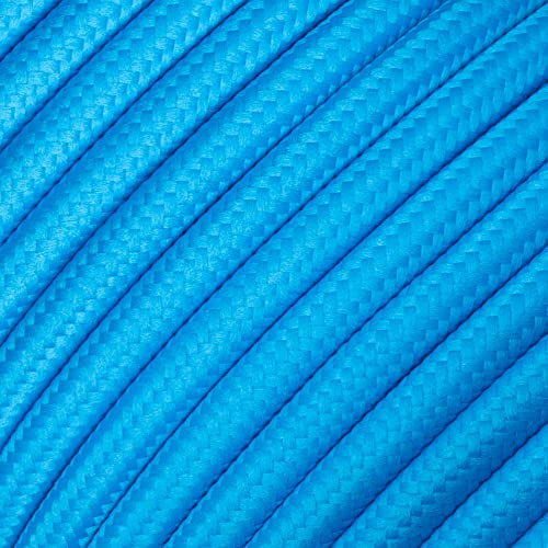 Textilkabel für Lampe, Rundkabel, dreiadrig (3x0.75mm²), Blau - 5 Meter 5 Meter Blau, 5 Meter Blau