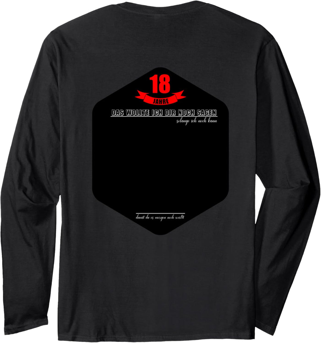 18 Jahre Geburtstag Party Lustiges 18 Geburtstag Gästebuch Langarmshirt