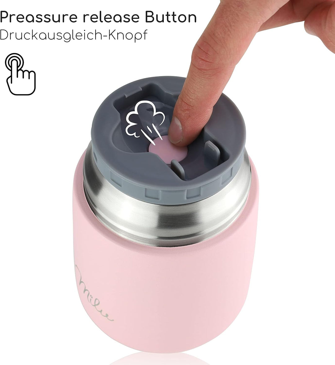 Milu® Thermobehälter 450, 650ml, 800ml | Edelstahl Warmhaltebehälter | Essensbehälter | Speisegefäss