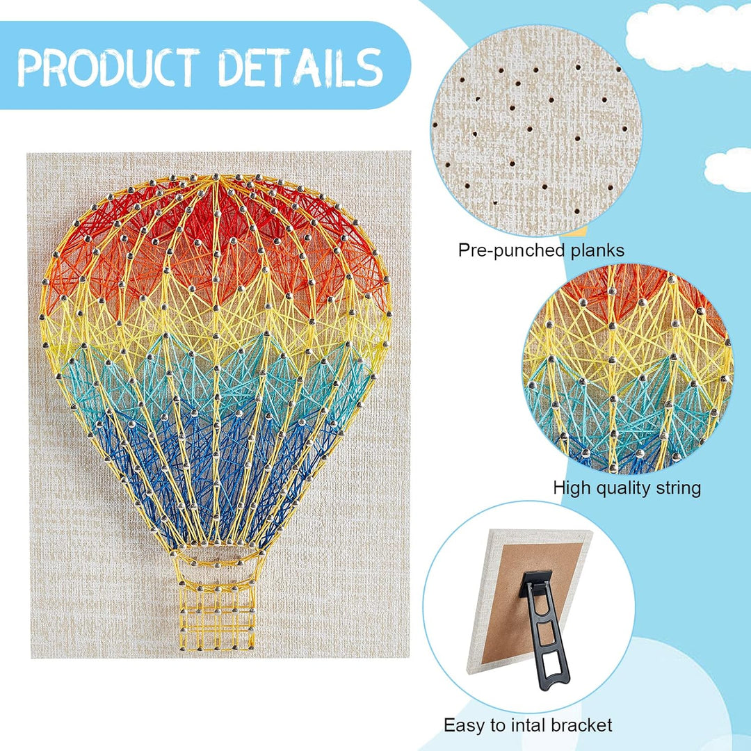 WEBEEDY String Art Kit Für Anfänger, Erwachsene Und Kinder, Handgefertigt Heissluftballons 3D Heissl