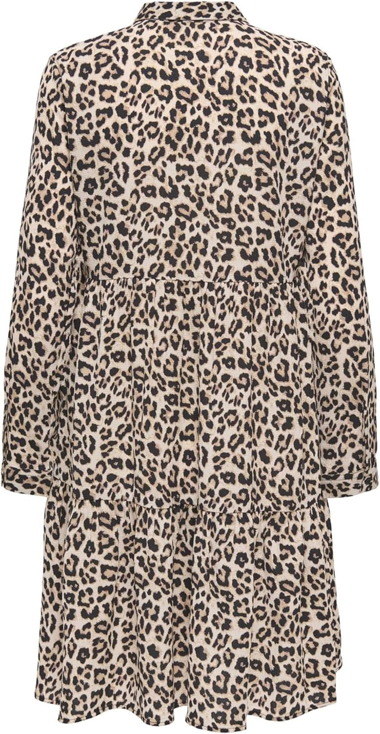 JdY Damen Jdypiper L/S Shirt Dress WVN Noos 34 Pumice Stone, 34 Pumice Stone