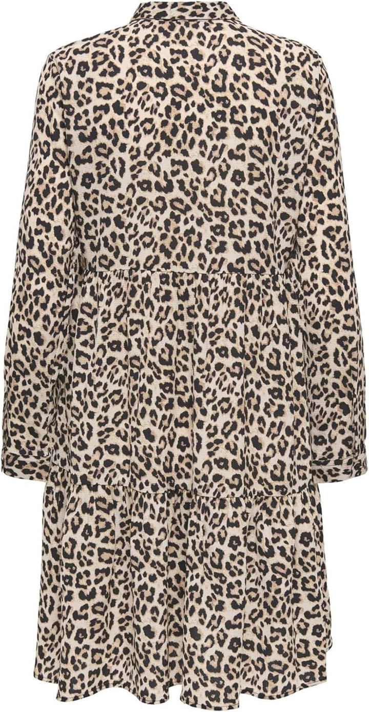 JdY Damen Jdypiper L/S Shirt Dress WVN Noos 34 Pumice Stone, 34 Pumice Stone