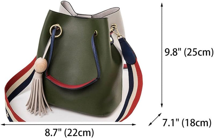 DEERWORD Damen Taschen Handtaschen Elegant Frau Schultertaschen Lack PU-Leder Henkeltaschen Grün, Gr