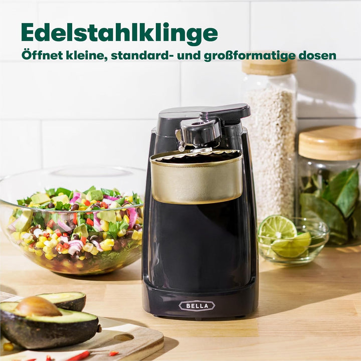 bella Elektrischer Dosenöffner und Messerschärfer, multifunktionaler Glas- und Flaschenöffner mit ab