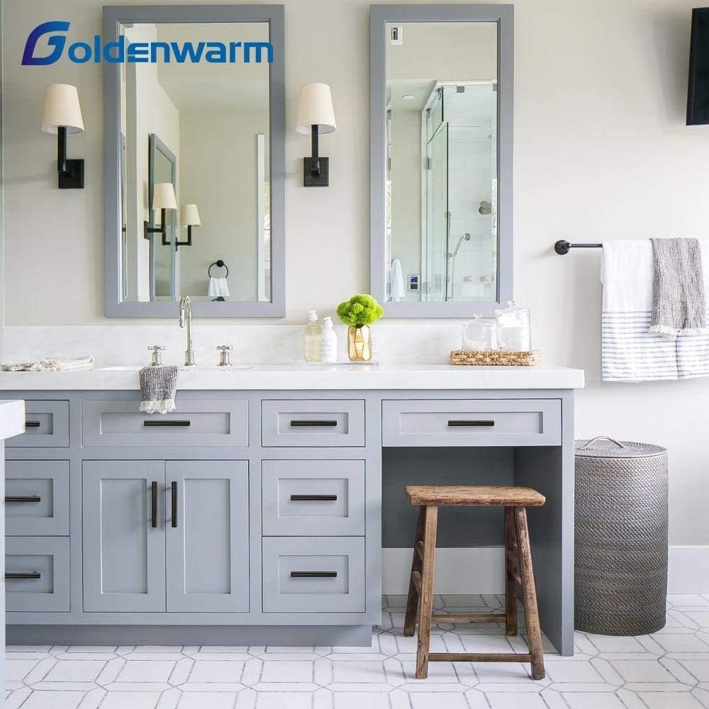 goldenwarm 15 Stück Griffe 160mm Lochabstand - Schwarz Küchenschrank Türgriffe Schrank ziehen LS201B