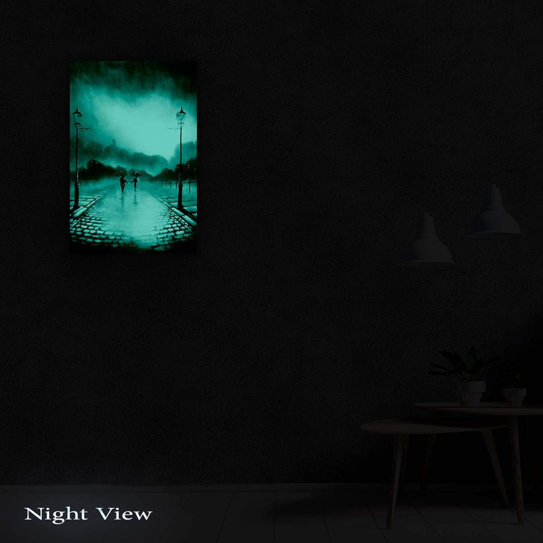 Startonight Leinwandbilder Schwarz und Weiss Zwei rote Regenschirme, Doppelansicht Überraschung Mode