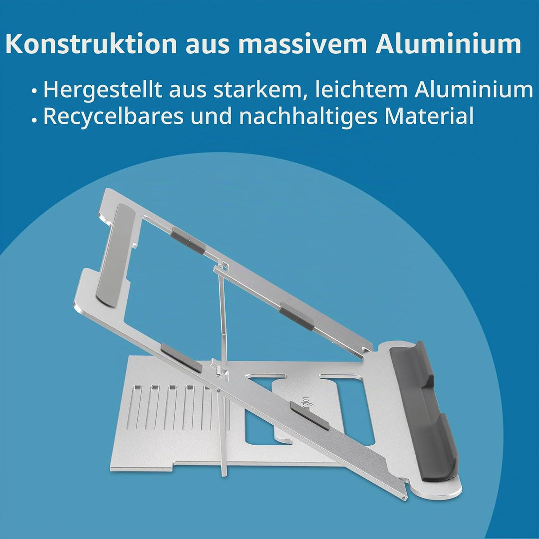 Kensington Easy Riser Laptopständer, höhenverstellbar und faltbarer Notebookständer aus Aluminium, f