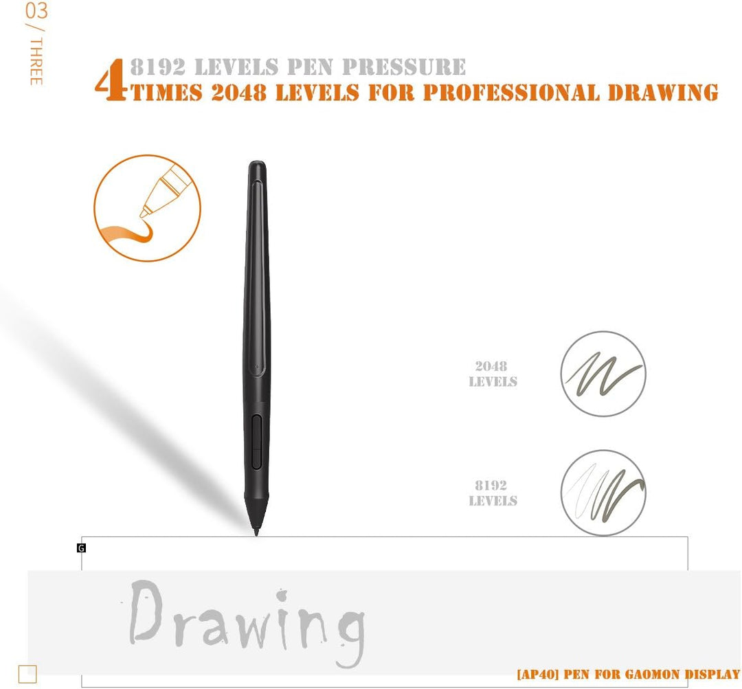 GAOMON ArtPaint AP40 Wiederaufladbare Stift PD1560