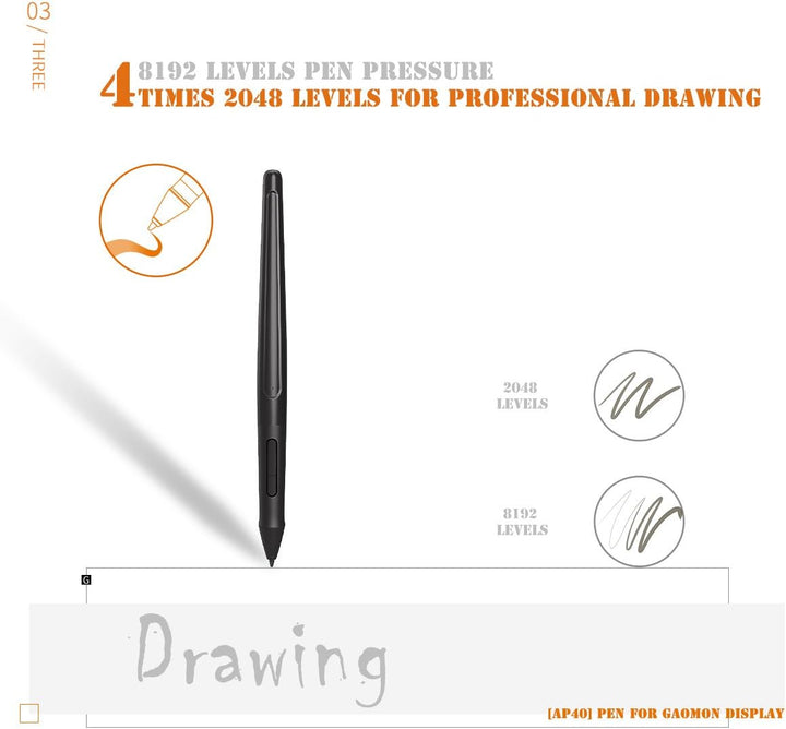 GAOMON ArtPaint AP40 Wiederaufladbare Stift PD1560