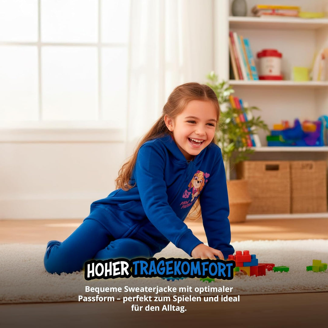 United Labels Paw Patrol Sweatjacke mit Kapuze für Mädchen, Blau, Kapuzenpullover mit Reissverschlus