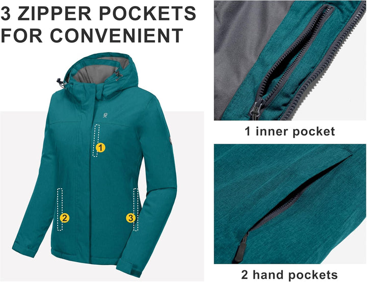 Little Donkey Andy Damen wasserdichte Regenjacke Leichte atmungsaktivem Regenjacke für Outdoor-Windb