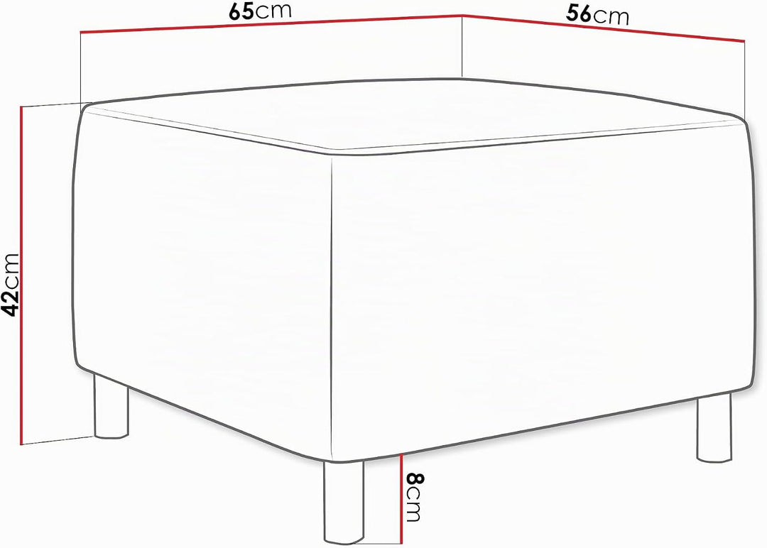 Mirjan24 Moderner Polsterhocker Dover, Sitzhocker Hocker Sitzbank Fussbank Pouf Farbauswahl (Lawa 05