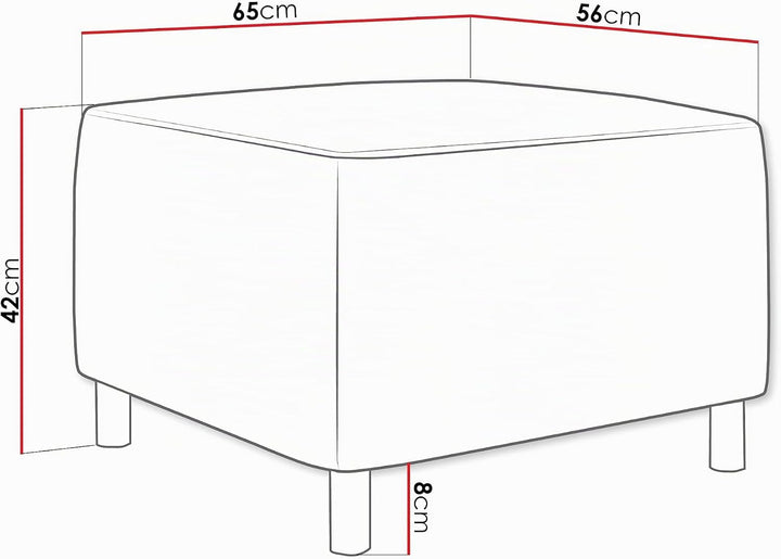 Mirjan24 Moderner Polsterhocker Dover, Sitzhocker Hocker Sitzbank Fussbank Pouf Farbauswahl (Lawa 05