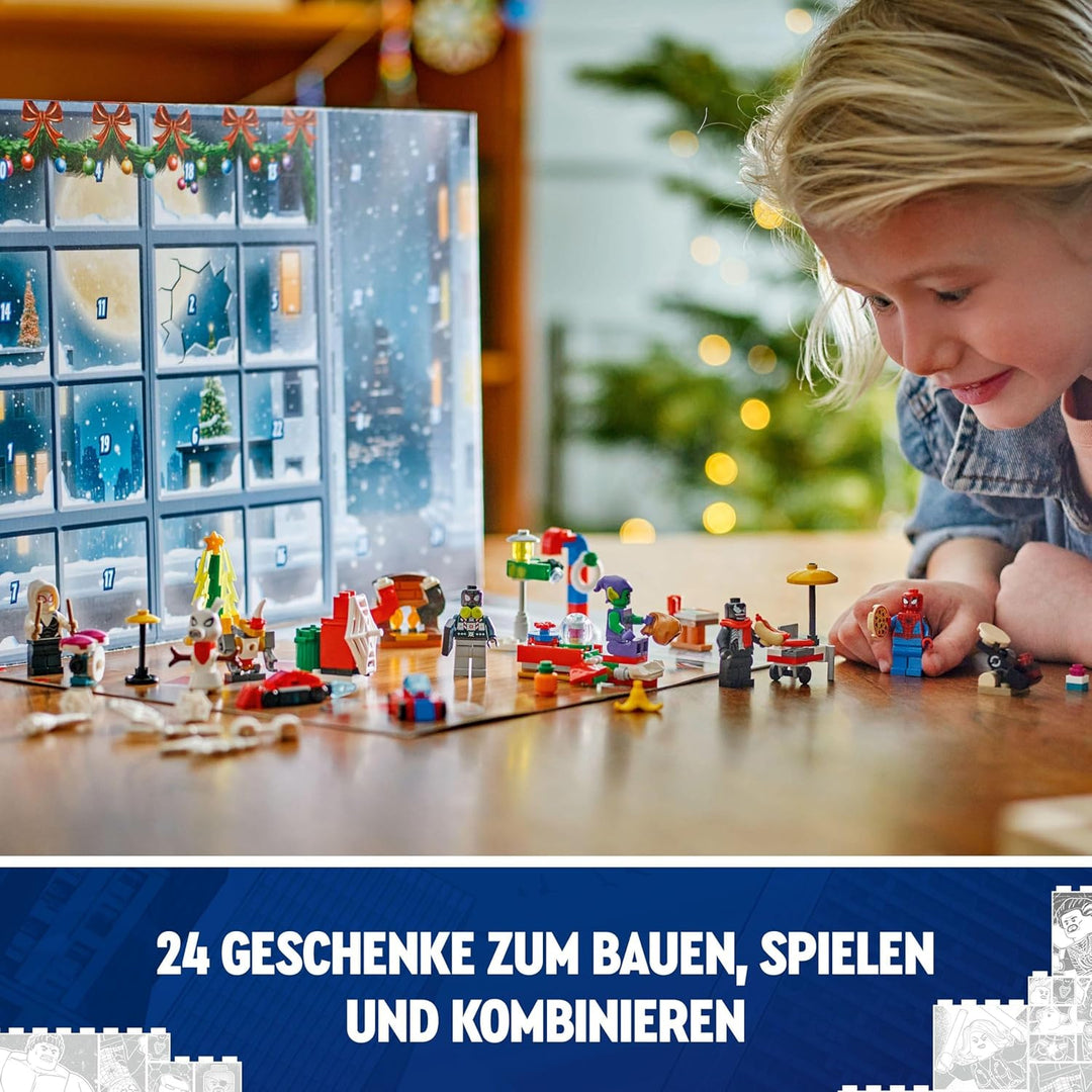 LEGO Spider-Man Adventskalender 2024, Superhelden-Spielzeug, vorweihnachtliches Geschenk für Jungen