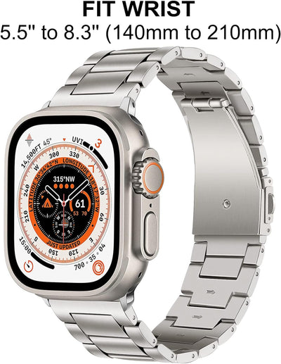 TRUMiRR Kompatibel mit Apple Watch Ultra 2 49mm Titan Armband, Titan Metall Uhrenarmband Business Ar