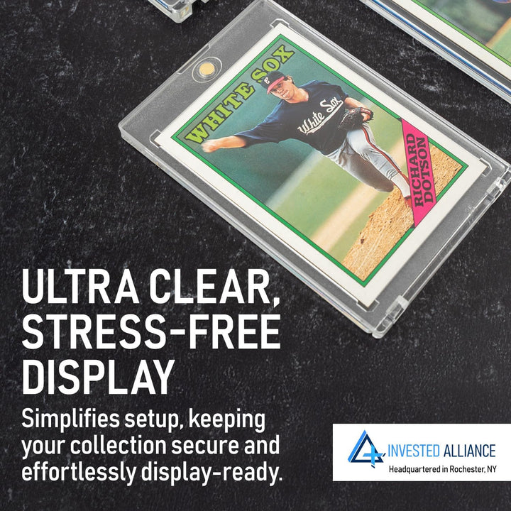 Invested Alliance Magnetische Kartenhalter (25 Stück) | 35 PT UV-Kartenschutzfolien mit ultraklarem