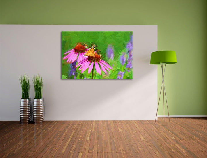 Pixxprint Frühlingswiese als Leinwandbild/Grösse: 100x70 cm/Wandbild/Kunstdruck/fertig bespannt, 100