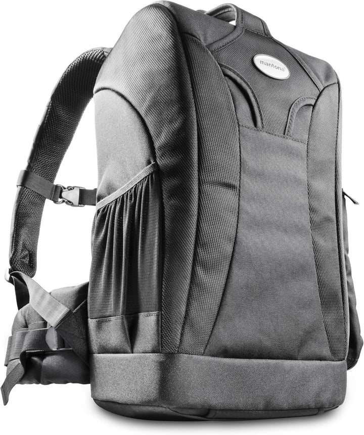 Mantona Trekking Fotorucksack – DSLR Kamerarucksack Kameratasche mit Regenschutz Schwarz Trekking Ru