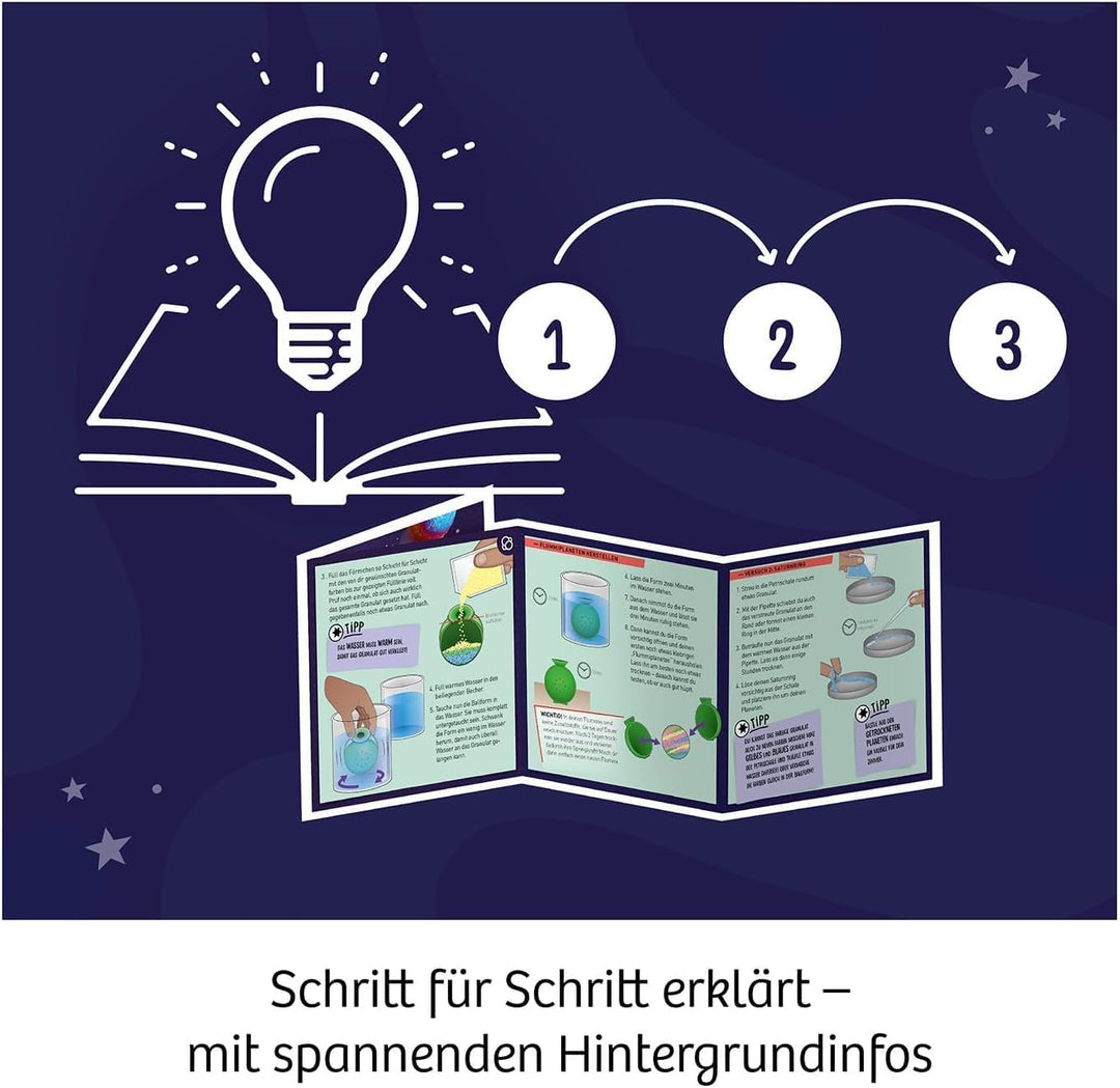 KOSMOS 617172 Flummi-Planeten, Bunte Flummis selbst herstellen, Coole Farbmuster selber Mixen, Exper