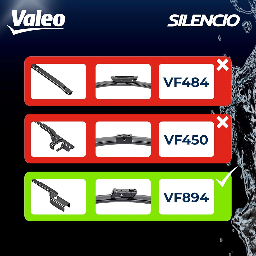 Valeo Silencio Wischerblatt VF894 577894 Vorderansicht: 800mm / 750mm Menge Set 2 Einheiten Fahrerse