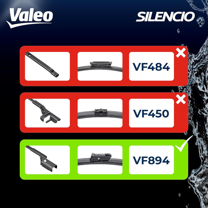 Valeo Silencio Wischerblatt VF894 577894 Vorderansicht: 800mm / 750mm Menge Set 2 Einheiten Fahrerse