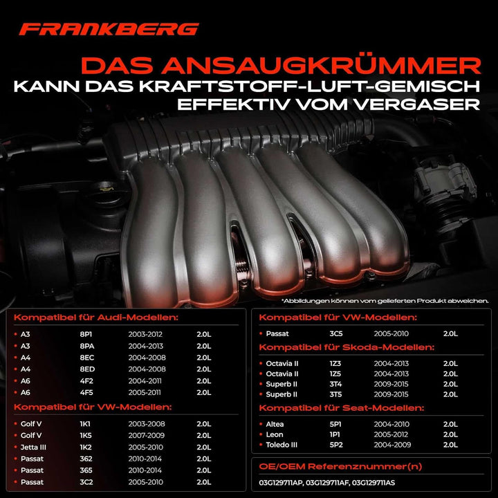 Ansaugkrümmer Saugrohrmodul für A3 A4 A6 Altea Leon Octavia II Superb II Golf V P-a-s-s-a-t 2.0L 200